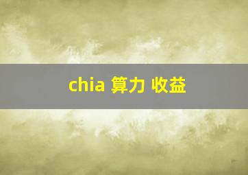 chia 算力 收益